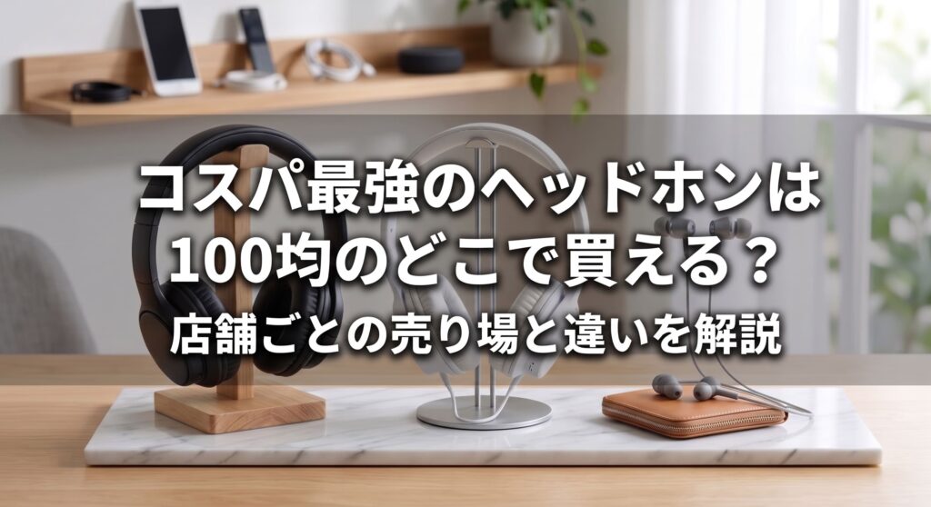 コスパ最強のヘッドホンを自宅のデスクで並べている画像